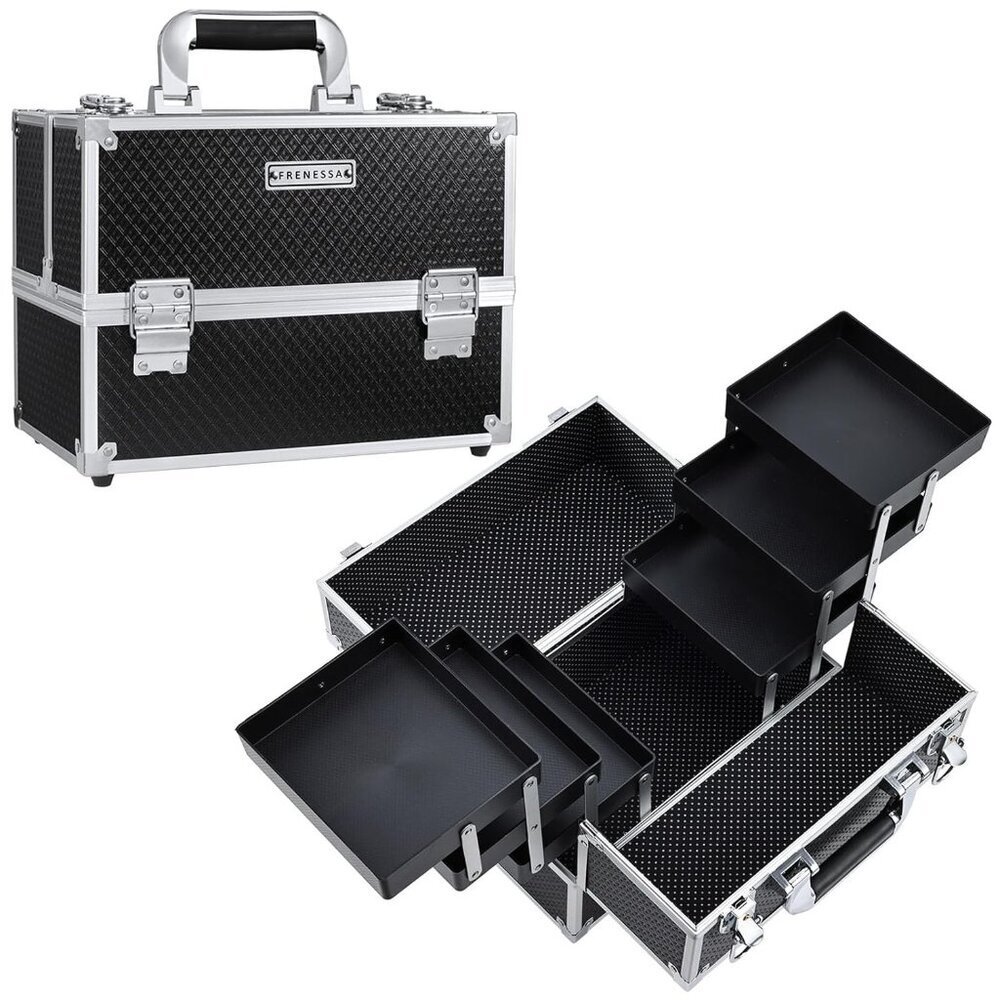 Makeup Train Case Makeup Case 11.8 Inch Large Cosmetic Box Organizer Travel Stor